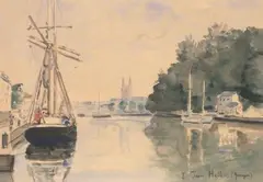 Vue de Quimper by Jean Helleu, Aquarelle, sold Mar 2012