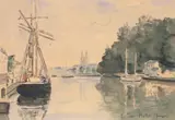 Vue de Quimper by Jean Helleu, Aquarelle, sold Mar 2012
