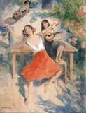 Le Flamenco by Allan Osterlind, Aquarelle, sold Jan 2012