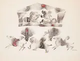 Cavaliers et spectateurs by Sakti Burman, Aquarelle sur papier, sold Jan 2012