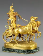 Le char de Minerve by Emmanuel Frémiet, Bronze doré, sold Dec 2011