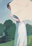 Jeune femme à l'ombrelle by Auguste Roubille, 1909, Gouache, sold Dec 2011