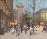 À la by Eugène Galien-Laloue, Gouache, sold Dec 2019