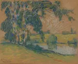 Vue de bord de fleuve by Robert Antoine Pinchon, 1916, Pastel, sold Dec 2019