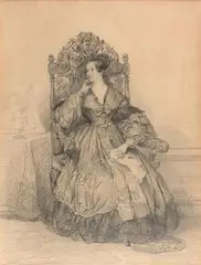 Portrait de femme assise by Achille Devéria, Crayon noir, sold Nov 2019