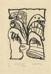 Narquoisie by Pierre Alechinsky, 1979, Eau-forte, aquatinte couleur, sold May 2019