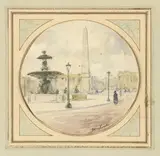 Vue de la Place de La Conccorde by Johan Jongkind, Aquarelle ronde signée en bas à droite, sold May 2019