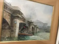 le pont de la Concorde, Paris by Paul Pujol, 1892, Aquarelle signée en bas à droiteet daté, sold May 2019
