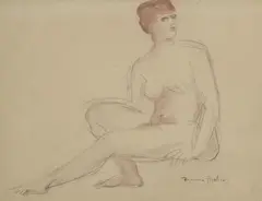 Femme nue assise by Francis Picabia, vers 1925, Crayon et aquarelle signée en bas à droite, sold May 2019