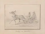 La calèche by Horace Vernet, Crayon noir, sold Mar 2019