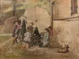 La jeune peintre by Elisabeth de Stoutz, Toile d'origine, sold Mar 2019