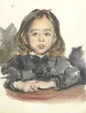 Portrait de jeune garcon, Edm by Alfred Dehodencq, Aquarelle, sold Dec 2018