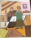 Couple dans un interieur by René Guiette, Encre et gouache, sold Dec 2018