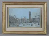 Vue animée de la place Saint-Marc à Venise by Giacomo Guardi, Gouache, sold Nov 2018