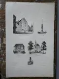 Vue de plusieurs monuments dont la Maison où s'est tenu le parlement de Bourgogne en 1637 et 1692 by Eugène Claude Nicolas Nesle, Lithographie Issue de Statistique monumentale et pittoresque de la Côte d'Or, arrondisseme, sold Oct 2018