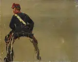 Etude de cavalier vu de dos by Édouard Detaille, Toile d'origine, sold Oct 2018