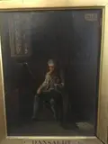 Joueur de violon by Léon Marie Constant Dansaert, Panneau d'acajou signé en bas à droite, sold Jun 2018