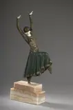 Vested Dancer by Demetre Chiparus, Épreuve en bronze à patine polychrome, fonte d'édition ancienne sans marque ni cachet d'éd, sold May 2018