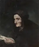 Profil de femme âgée by Augustin Théodule Ribot, Toile marouflée sur panneau parqueté, sold Mar 2018