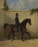 Portrait équestre d'homme en habit by J. de Bonnemaison, Toile d'origine, sold Dec 2017