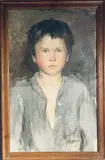 Portrait d'enfant by George M. Haushalter, Gouache, sold Apr 2023
