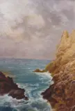 La Pointe du Raz by Charles Kuwasseg, Pastel, sold Apr 2023