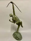 Archère by Pierre le Faguays, Bronze à patine verte, sold Apr 2023