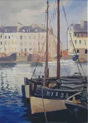 Le Havre by Rene Louis Pean, Gouache, sold Apr 2023