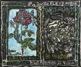 OH ! OH ! OH ! LA BELLE FLEUR NOBLE. HA ! HA ! HA ! C'EST RAYMOND LE FLEUR ! by Robert Combas, 1999, Acrylique, collage et paillettes sur toile, sold Apr 2023