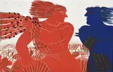 Deux femmes dans un paysage by Alekos Fassianos, Lithographie, sold Apr 2023