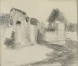Le portail de Gerberoy by Henri Le Sidaner, Crayon noir, sold Mar 2023