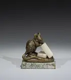 Souris grignotant deux morceaux de sucre by Clovis-Edmond Masson, Bronze et albâtre, sold Dec 2022