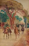 Scène militaire by Louis Ferdinand Malespina, Aquarelle signé en bas à droite Dim, sold Jun 2016