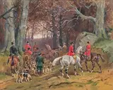 Le retour de la chasse à courre by Karl Reille, Aquarelle sur papier, sold Jun 2021