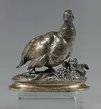 Perdrix by Ferdinand Pautrot, Bronze à patine brune, sold Jun 2021