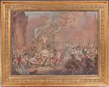 Inauguration de la statue du prince Charles de Loraine en 1775 à Bruxelles by Jacob Xavery, Gouache, sold Apr 2021