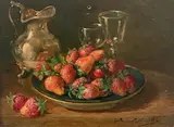 Nature morte aux fraises by Alfred Brunel de Neuville, Panneau, sold Mar 2021