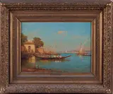 Barques près d‘Istanbul by Charles Clément Calderon, Toile, sold Mar 2021
