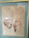 Portrait d’un jeune enfant by Paul Sarrut, Crayon noir, sanguine, rehauts de blanc sur papier beige, sold Mar 2021