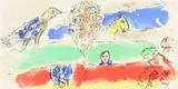 Le Fleuve vert. 1975 by Marc Chagall, Lithographie en couleurs sur double page avec pliure verticale médiane pour le livre « Cha, sold Mar 2021