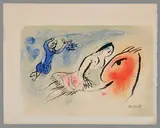Carte de vœux pour Aimé Maeght by Marc Chagall, 1960, Lithographie en couleurs avec la signature sur la pierre, sold Mar 2021