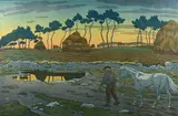 Le crépuscule, Planche 11, série les aspects de la nature by Henri Riviere, Lithographie en couleurs, sold Mar 2021