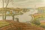 Le fleuve, Planche 1, série Les aspects de la nature by Henri Riviere, Lithographie en couleurs, sold Mar 2021