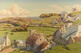 Le hameau, Planche 15, série les aspects de la nature by Henri Riviere, Lithographie en couleurs, sold Mar 2021