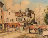 La place du Tertre by Frank-Will, Aquarelle, sold Mar 2021