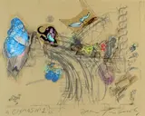 Chaos N°1 by Jean Tinguely, Technique mixte, collage et décalcomanie sur papier, sold Mar 2021