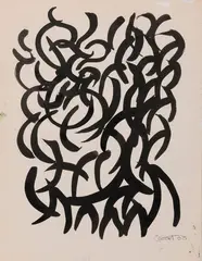 Sans titre by Michel Cadoret, 1963, Encre et gouache sur papier, sold Nov 2020