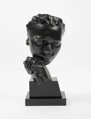 Le poète, circa 1920 by Eugène Bourgouin, Epreuve d'édition en bronze à patine noire, sold Nov 2020