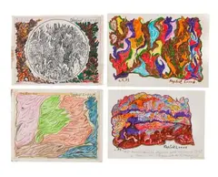 Sans titre, 1964. Stylo bille, crayons de couleur et gouache sur papier by Raphaël Lonné, Mine de plomb, crayons de couleur et stylo bille sur papier, sold Nov 2020