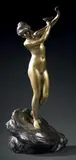 Hébé by Agathon Léonard, Bronze doré, patiné et peint, sold Apr 2014